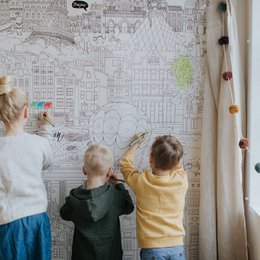 Carta da parati dipinta e murale XXL "Piccoli artisti"