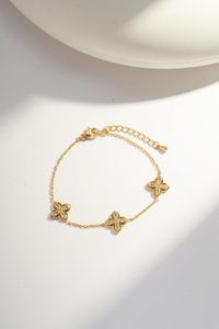 Raffinierte "Kristall" Edelstahlklee Armband