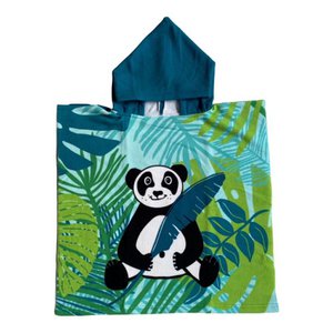Children's microfiber beach poncho Panda