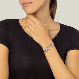 Dimas zilveren leren armband zilver leer