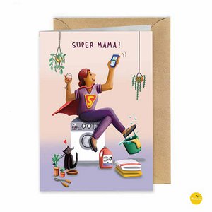 greeting card super mom! (folded card)
