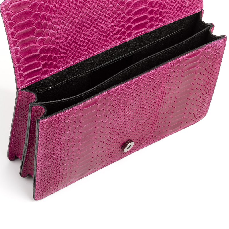 Florence Artegiani. Luce Damenhandtasche. Schlangenleder-Gravur aus echtem Wildleder