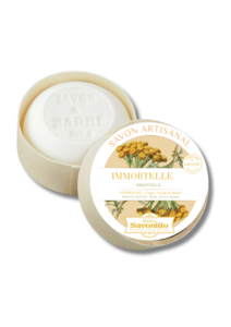 Immortelle soap in its wooden box 100g