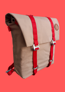 SCHULTASCHE ECO HEMP »BEACH« SAND – SEESTERN ROT