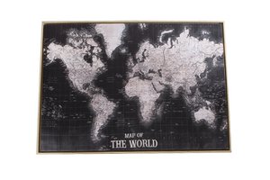 Wanddekoration Weltkarte ant.schwarz