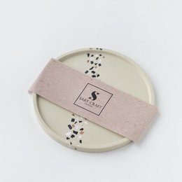 Jesmonite Beige / Terrazzo Vein Rund Trinket Bakke