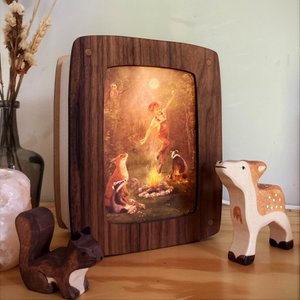 Kaartenlamp Notenhout | Luxe uitvoering