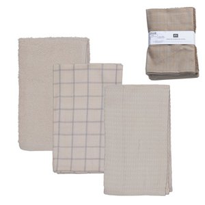 SET OF 3 KITCHEN CLOTHS ESSENTIAL NATURAL HH292909