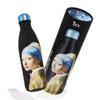 Izy Thermos Flaschenmädchen mit einem Perlenohrring - Vermeer 500 ml to -go isolierte Wasserflaschen