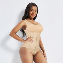 Shapewear 4-in-1 Waist Trainer Corset Bodysuit- Buttoned Tummy Control High Waist with Padded Bra