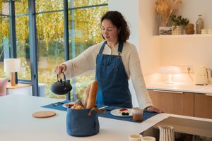 Indigo Brotkorb - er ist 18 cm, dunkelblau