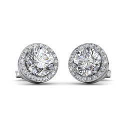 Boucles d'oreilles Sophia - Argenté et Cristal