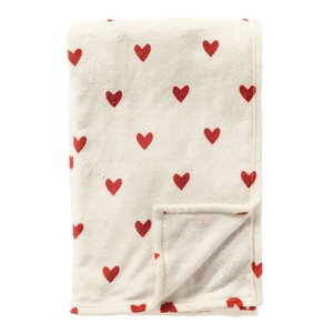 HARTJES - Plaid 140x180 cm - With hearts - Snow White - White