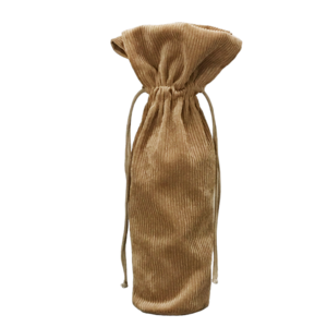 Fluweel wijnfleszakje 38x15x10 taupe