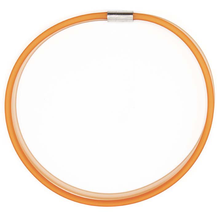 Cadena de goma, 2 hilos naranja/champagne