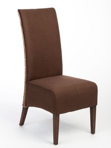 Rotan stoel gestoffeerde stoel eetkamerstoel stoelen Antonio bekleding suède look prairie bruin