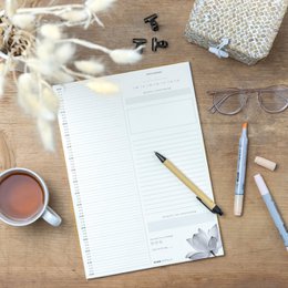 Prikkelarme A4 dagplanner 'Lotus' schrijfblok
