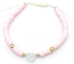  Pink beaded anklet with heart charm, gold accents, delicate bracelet jewelry