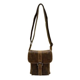 Læder skuldertaske Crossbody taske lavet i 3 farver buffalo læder - Kompakt taske ægte læder