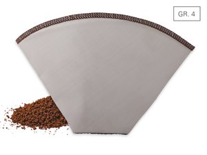 Coffee filter, stainless steel mesh, foldable, Gr. 4th
