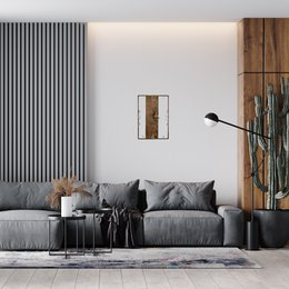 Large vertical rectangle wooden wall clock modern unusual