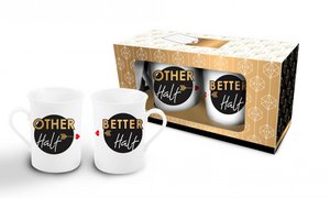 SET OF 2 MUGS: OTHER HALF AND BETTER HALF