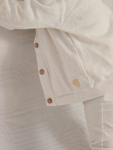 Strickjacke von Little Chiq Baby in Beige durchbrochen