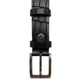 3 cm breiter Ledergürtel mit Krokoprägung in 6 Farben - Damengürtel oder Herrengürtel