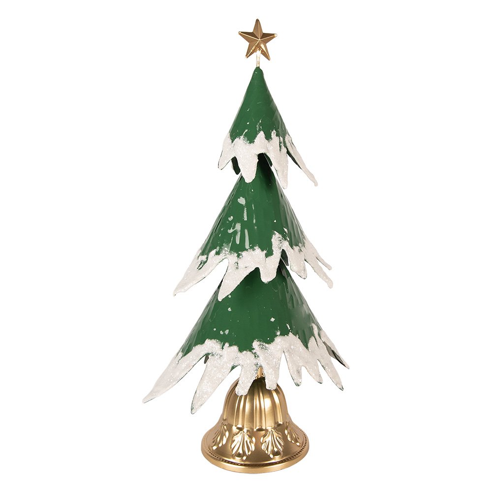 Kerstdecoratie Beeld Kerstboom 26x20x50 cm Groen Metaal