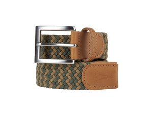 Khaki green elastic braided belt