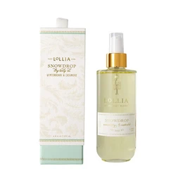 Luxurious dry body oil with a floral scent, featuring notes of jasmine, lily, and vanilla. Moisturizing formula with a lightweight, non-greasy texture.