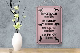 Tin sign saying 12x18cm horses wallah stallion pony mare decoration