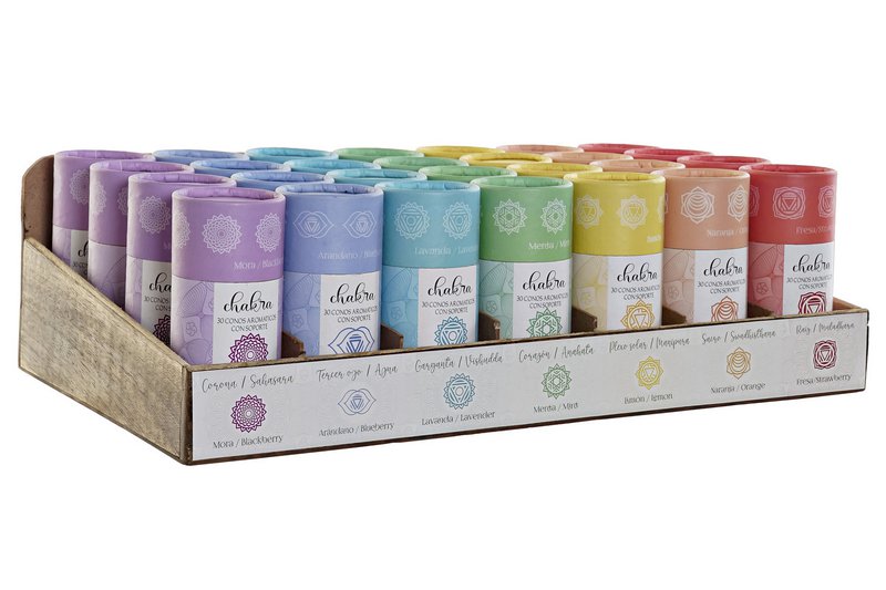 RØJELSESKEGEL SÆT 30 AROMA 45,5X26X13 CHAKRAS 7 SU IN186240