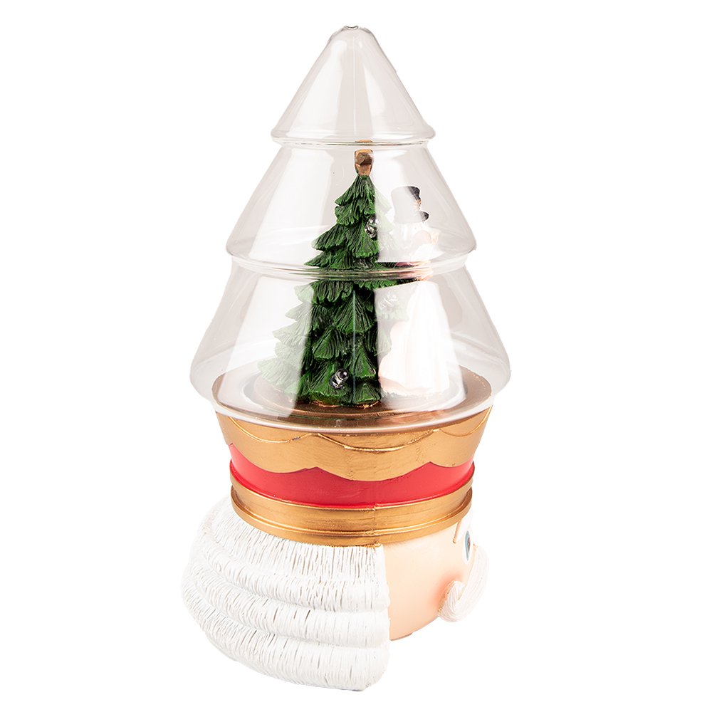 Stolp Notenkraker 15x13x24 cm Rood Groen Kunststof Glazen Stolp