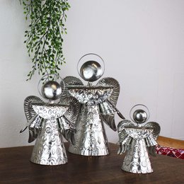 Angel silver 25cm, guardian angel, Christmas decoration