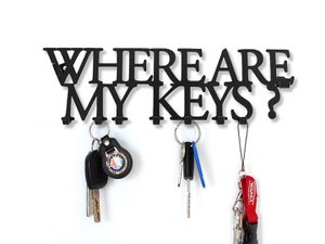 Decorizzly® Key hanger Where are my keys