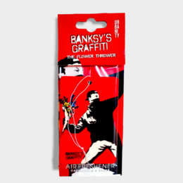 Banksy Car Air Freshener - "The Flower Thrower"