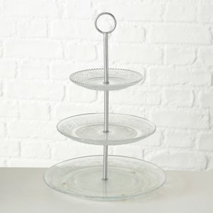 Boltze Home Etagere Reliëf h35cm glas