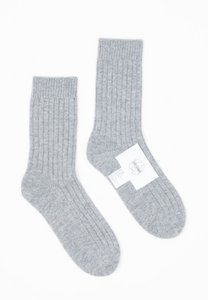 UNI 12 Sock in traditional 4-thread rib in light gray cashmere