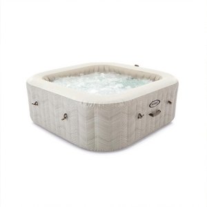 Opblaasbare Whirlpool Spa 196 x 196 x 71 cm – 6 Persoons Luxe Hot Tub met 170 Bubble Massage Jets, Verwarming tot 40°C, PVC Spa Bad met Filter Systeem – Abkantoor