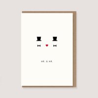 Folded card with envelope - "Heart - Mr. & Mr."