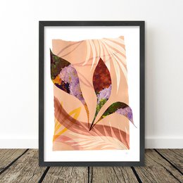 Terracotta Leaf Painting Art Print