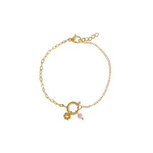 Schlossarmband & rosafarbener Opal – Gold