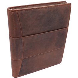 Læder skriveetui A4 - Konferencemappe - Dokumentmappe A4 - Tablet-sleeve & Laptop-sleeve - Aftageligt ringbind