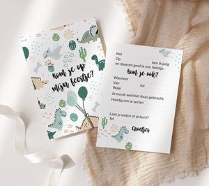 Füllen Sie -in -Karte Einladung Dino Party