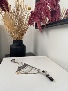 ByTiekeman - Kattenhalsband - Ruitpatroon - Wit - 20-30 cm