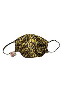 Silk Face Mask "Yellow Leopard" Print