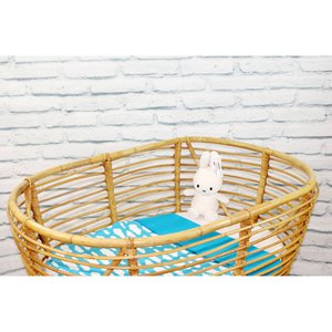 Babydeken - Aqua Blauw met Witte Wolkjes