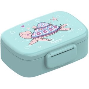 Children's lunch box with compartments, light and leak-proof - turtle