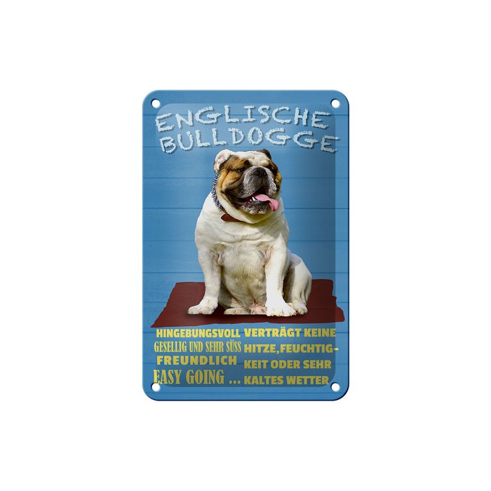 Blechschild Spruch 12x18 cm Französische Bulldogge Hund Deko